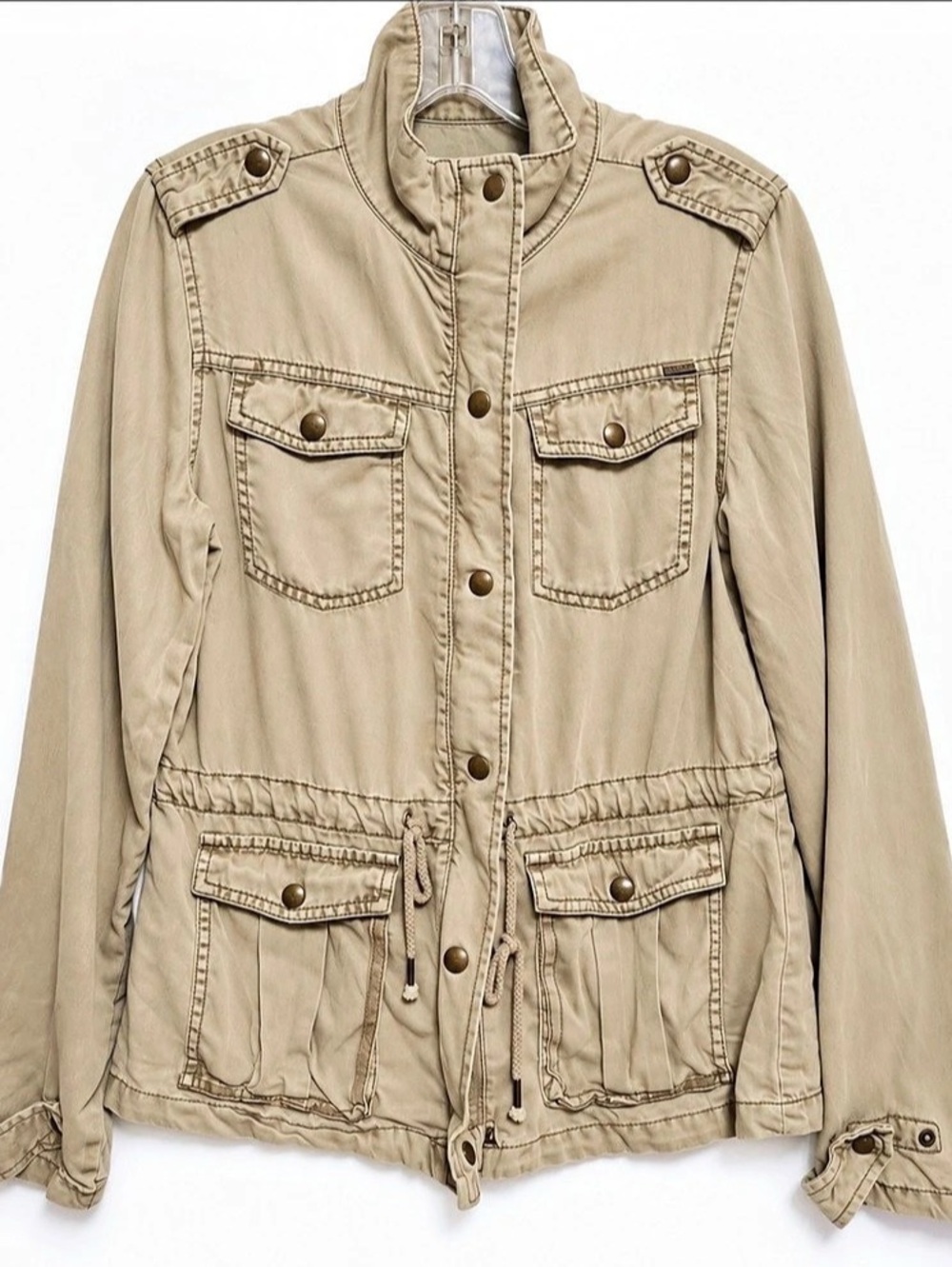 Max Jeans Military Utility Jacket in Khaki